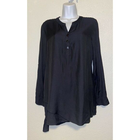 Soft Surroundings In The Study Black Asymmetrical Layered Tunic Size XS - Picture 8 of 10